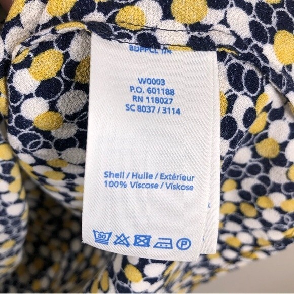 Boden Aurelia Tunic Top Mini Dress Blue Yellow Circles Dots Classic Sz 10 Long - Picture 7 of 8